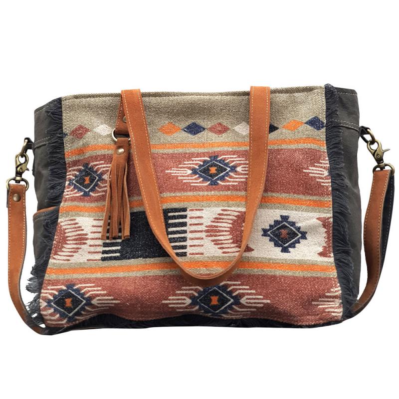 MULTI COLOR FRONT PANEL TOTE