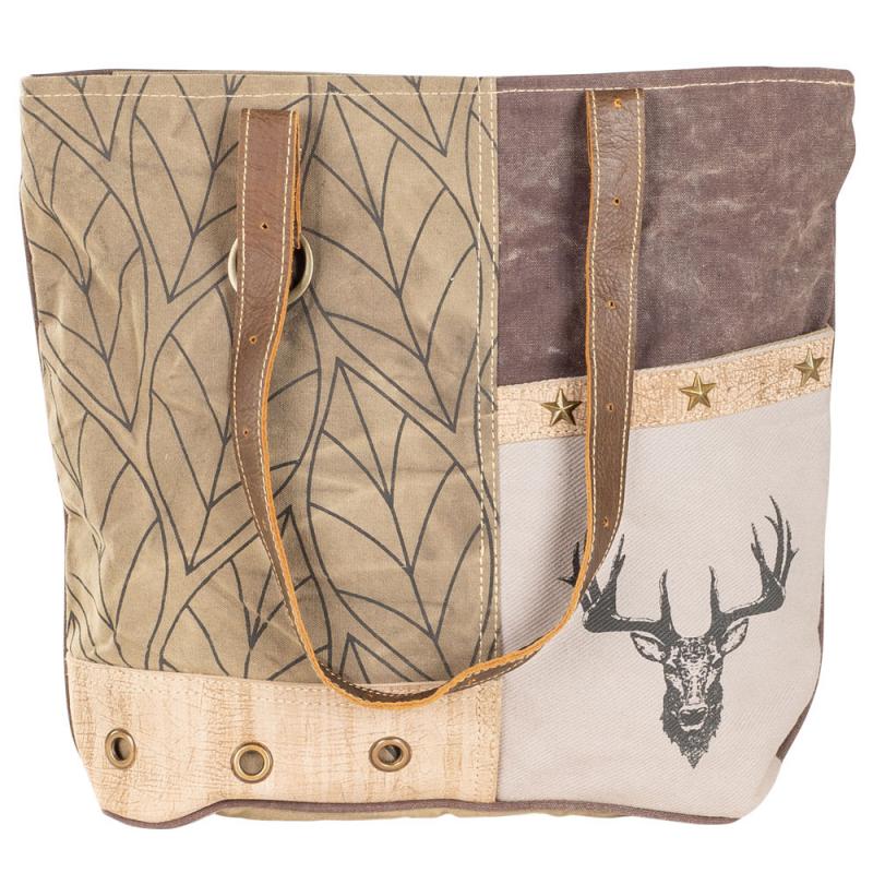 BROWN TONES AND ANTLERS TOTE