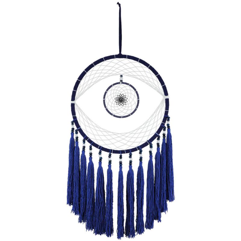 BLUE AND WHITE DREAMCATCHER WITH EYE