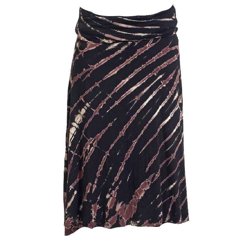 TIE DYE LONG SKIRT FOLD WAIST