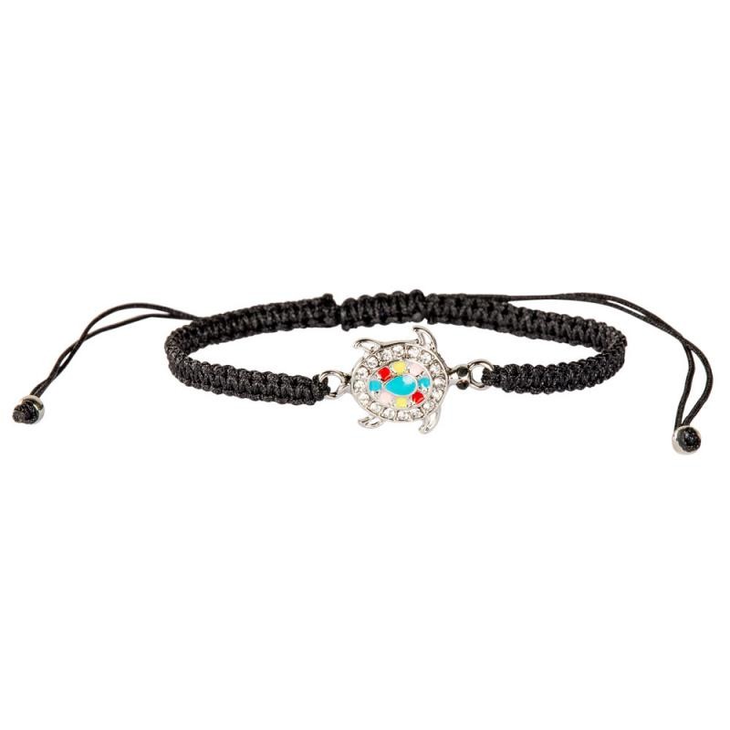 BLACK ADJUSTABLE TURTLE BRACELET