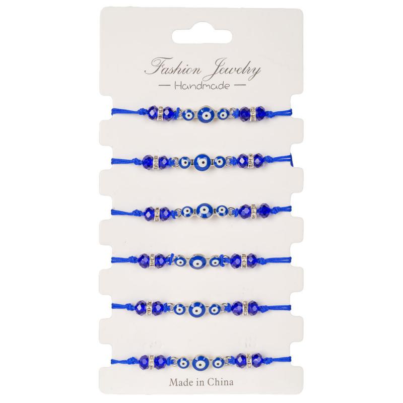 ADJUSTABLE EVIL EYE BRACELETS (6 PACK)