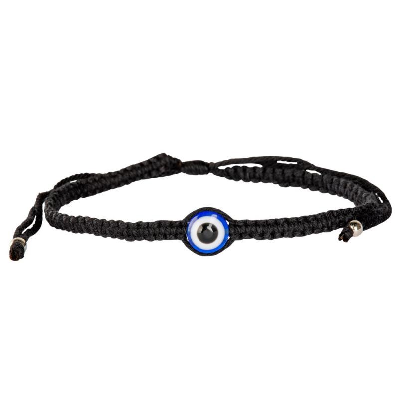 COTTON EVIL EYE PULL TIE BRACELET