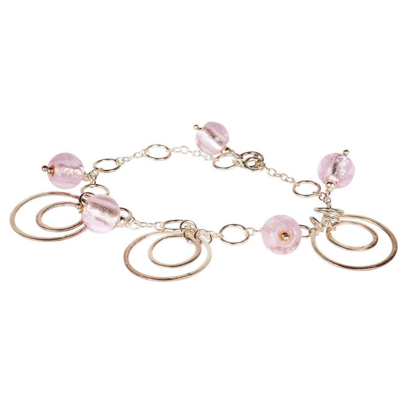 SILVER CIRCLE & MURANO BRACELET