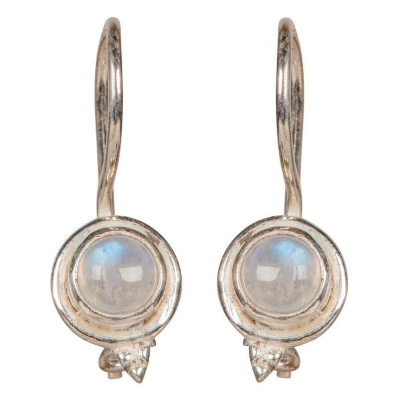 SINGLE STONE STERLING SILVER EARRING