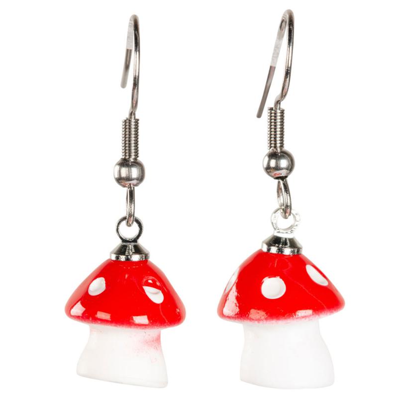 RED MUSHROOM EARRINGS