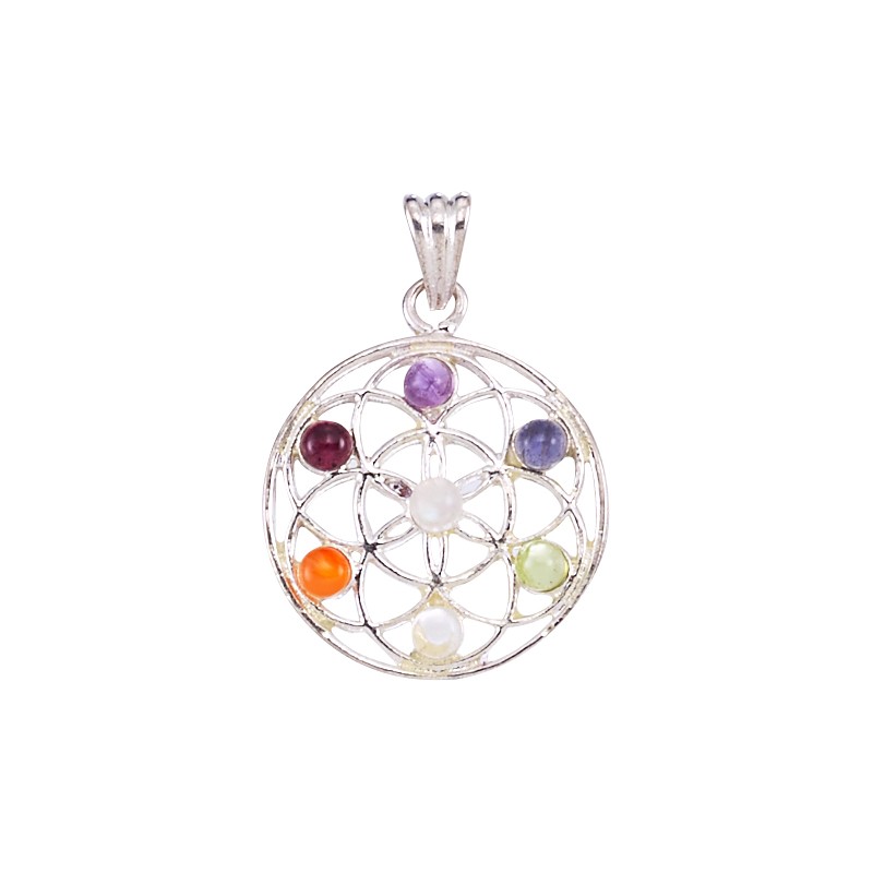 CHAKRA MANDALA FLOWER PENDANT