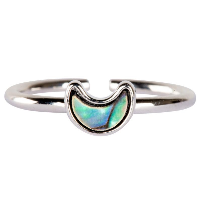 CRESCENT MOON ABALONE ADJUSTABLE RING