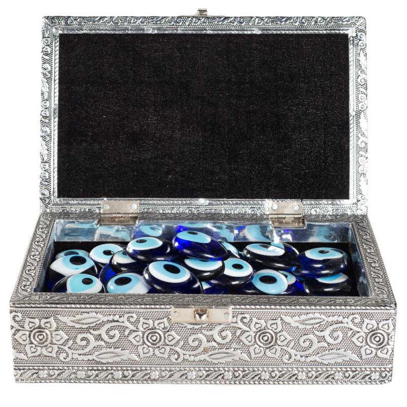 72 PIECE EVIL EYE IN TIN BOX