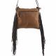 BROWN CROSSBODY WITH FRING FUR CANVAS AND ZIPPER CLOSURE 1