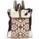 CANVAS PATTERN AND FUR MEDIUM BACKPACK