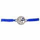 BLUE ADJUSTABLE EVIL EYE BRACELET WITH ROUND PENDANT AND RHINESTONES 1