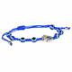 BLUE CORD ADJUSTABLE EVIL EYE BRACELET WITH HAMSA CHARM 1