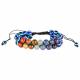 TWO LAYER CHAKRA BEAD EVIL EYE ADJUSTABLE BRACELET