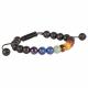 ADJUSTABLE LAVA & CHAKRA BEADED BRACELET 1