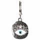 ROUND EVIL EYE EARRINGS WITH SILVER FINISH 1