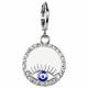 EVIL EYE EARRINGS WITH RHINESTONES AND SILVER FINISH 1