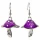 PURPLE AND SILVER MUSHROOM EARRINGS