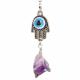EVIL EYE HAND WITH ROUGH STONE EARRINGS 1