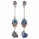 EVIL EYE HAND WITH ROUGH STONE EARRINGS 2