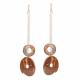 STERLING SILVER & COCO ROUND EARRING