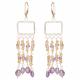 STERLING SILVER RECTANGLE CHANDELIER EARRINGS