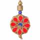 CORAL/LAPIS ROUND BRASS INLAID 2