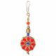 CORAL/LAPIS ROUND BRASS INLAID 1