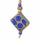 LAPIS/TQ DIAMOND BRASS INLAID NEPALI EARRINGS (TEAR DROP) 2