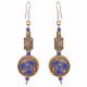 LAPIS ROUND BRASS INLAID FLOWE