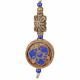 LAPIS ROUND BRASS INLAID FLOWE 2