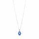 SILVER NECKLACE WITH STUDDED EVIL EYE HAMSA CHARM 1