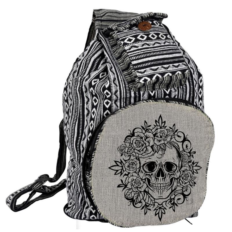 BLACK & WHITE CONVERTIBLE BACKPACK / SKULL