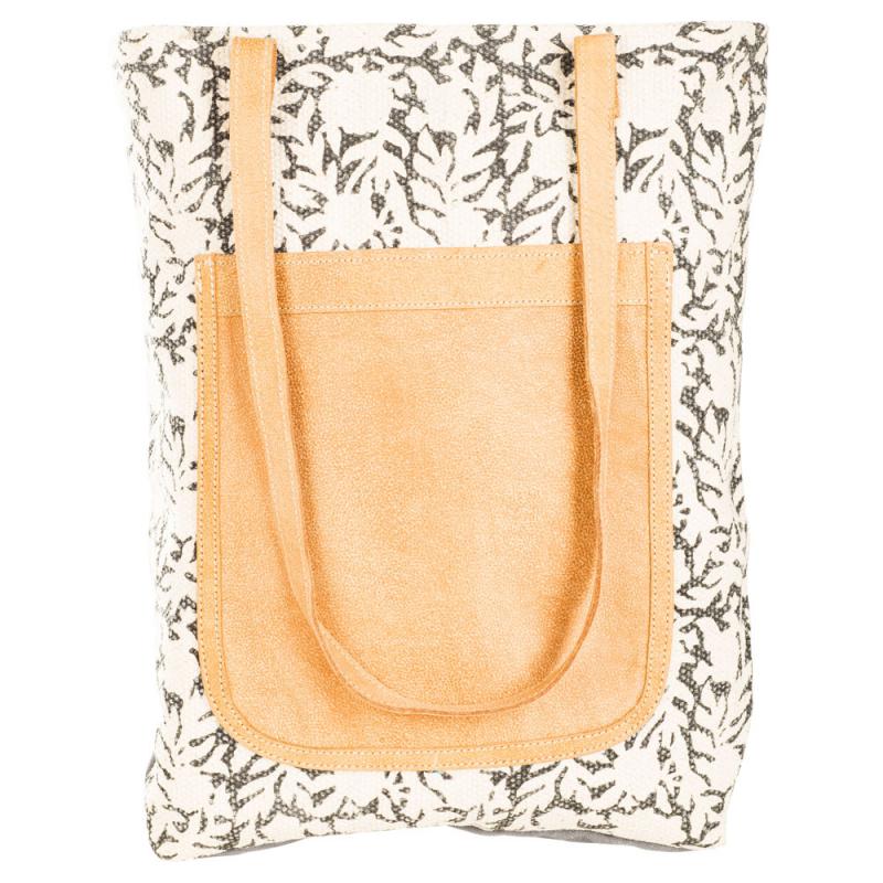 WHITE FLOWER PATTERN SHOULDER BAG