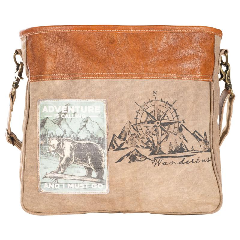 ADVENTURE IS CALLING AND I.... ZIPPER CLOSURE SHOULDER BAG