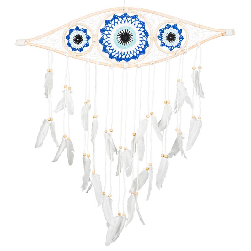 CROCHET TRIPLE EVIL EYE DREAMCATCHER