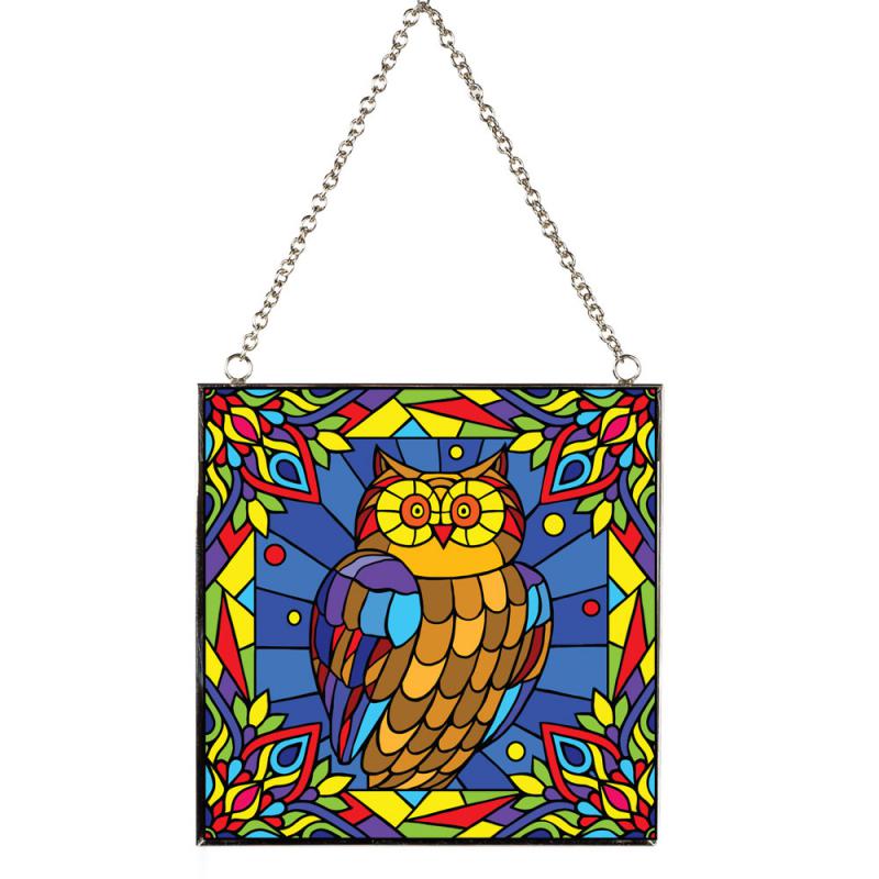 OWL STAINED GLASS SUNCATCHER