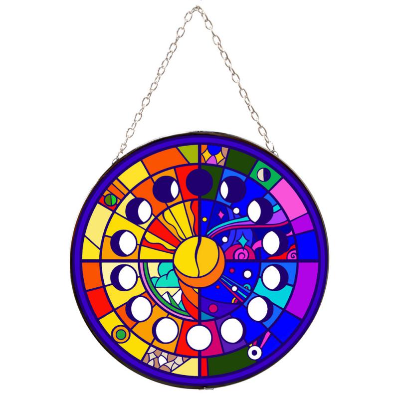 MOON PHASES STAINED GLASS SUNCATCHER
