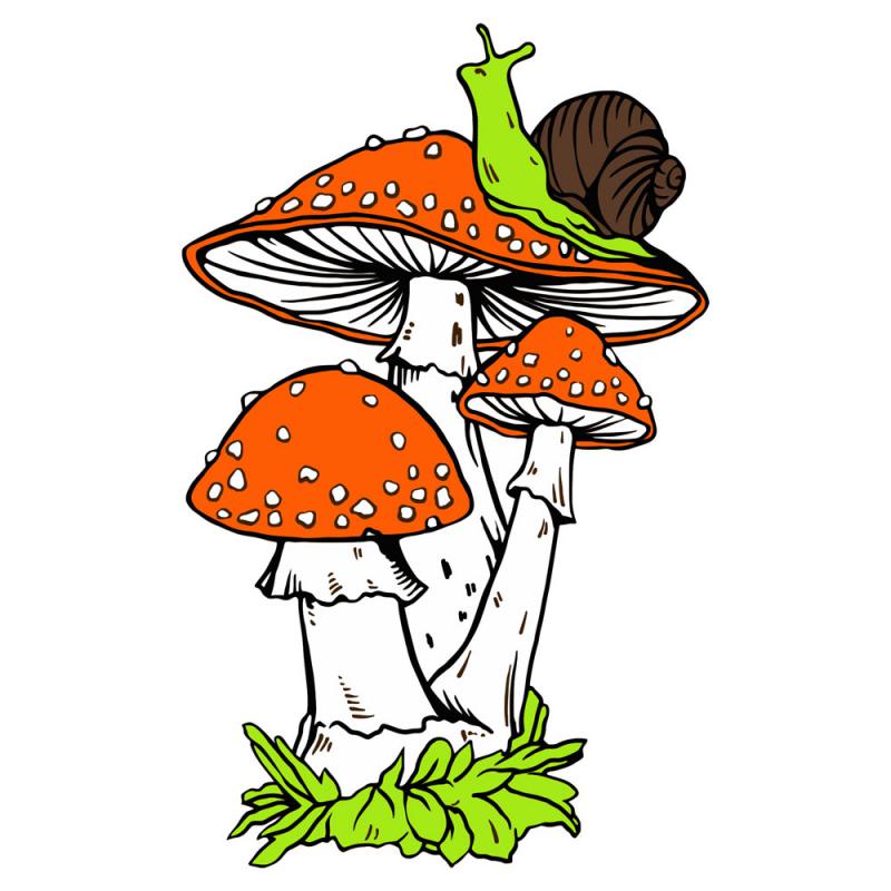 MUSHROOMS WOVEN PATCH