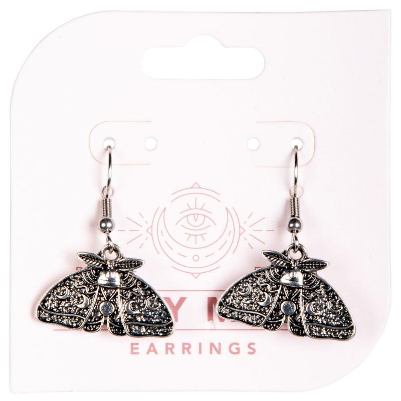 ANTIQUE SILVER MOTH EARRINGS