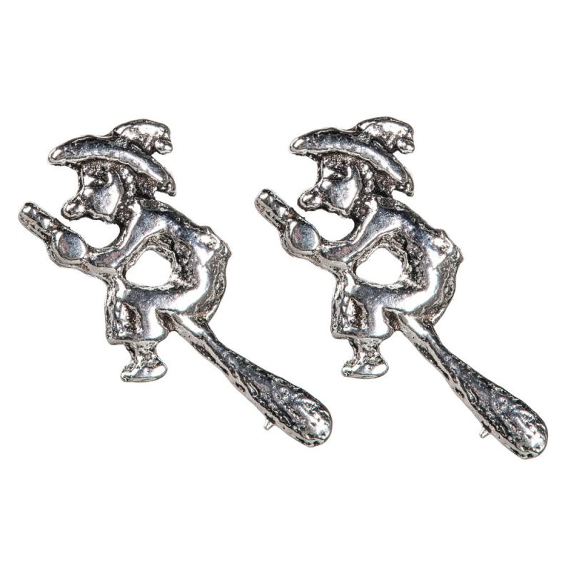 WITCH ON A BROOM STUDS