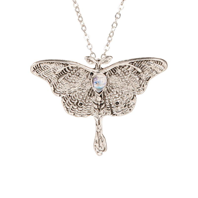 SILVER MOTH NECKLACE