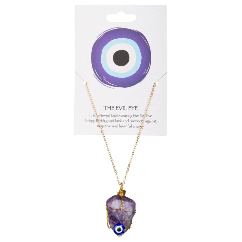 AMYTHEST EVIL EYE NECKLACE