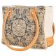 TAN CANVAS SHOULDER BAG WITH PRINT 1