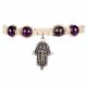 HAMSA CHARM HEMP BRACELET WITH AMETHYST BEADS