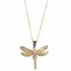 GOLD MULTI-COLORED DRAGONFLY NECKLACE 1