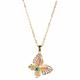 GOLD MULTI-COLORED BUTTERFLY NECKLACE 1
