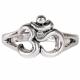 OM BURNISHED SILVER ADJUSTABLE RING