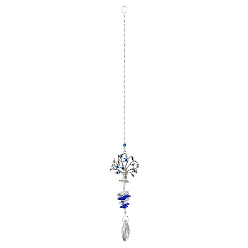 TREE OF LIFE EVIL EYE HANGING CRYSTAL ORNAMENT