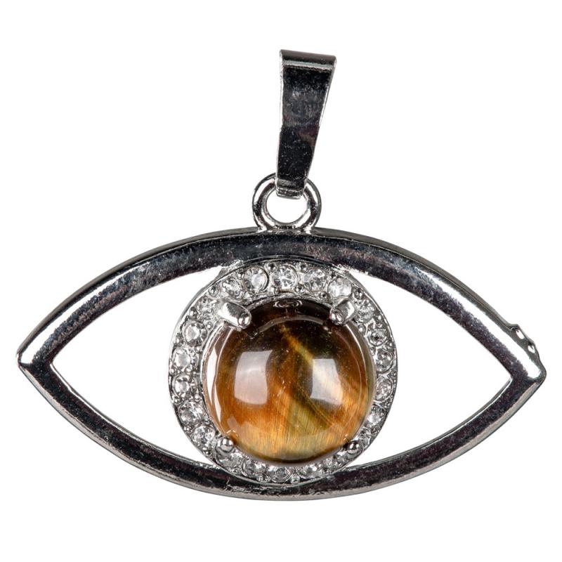 TIGER EYE EYE SHAPED PENDANT